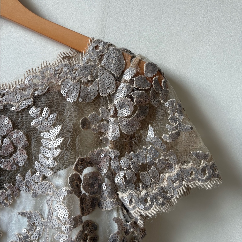 Tadashi Shoji Sequin Embroidered Lace Gown - Picture 11 of 16